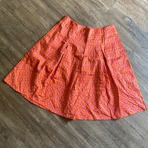 Talbots summer coral pumpkin orange pink flowy skirt with pockets! Fall skirt